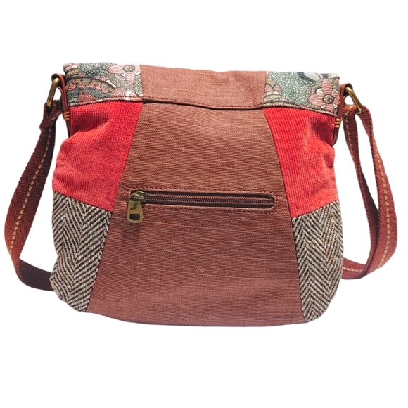 Sakroots Canvas Mixed Print Bohemian  Boho Foldover Crossbody Bag Handbag Purse - Picture 3 of 12
